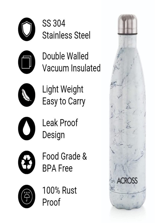 Across Cola 750 Marble Double Wall Hot and Cold Vacuum Insulated Flask Stainless Steel Water Bottle, 750 ml, Marble - Image 2